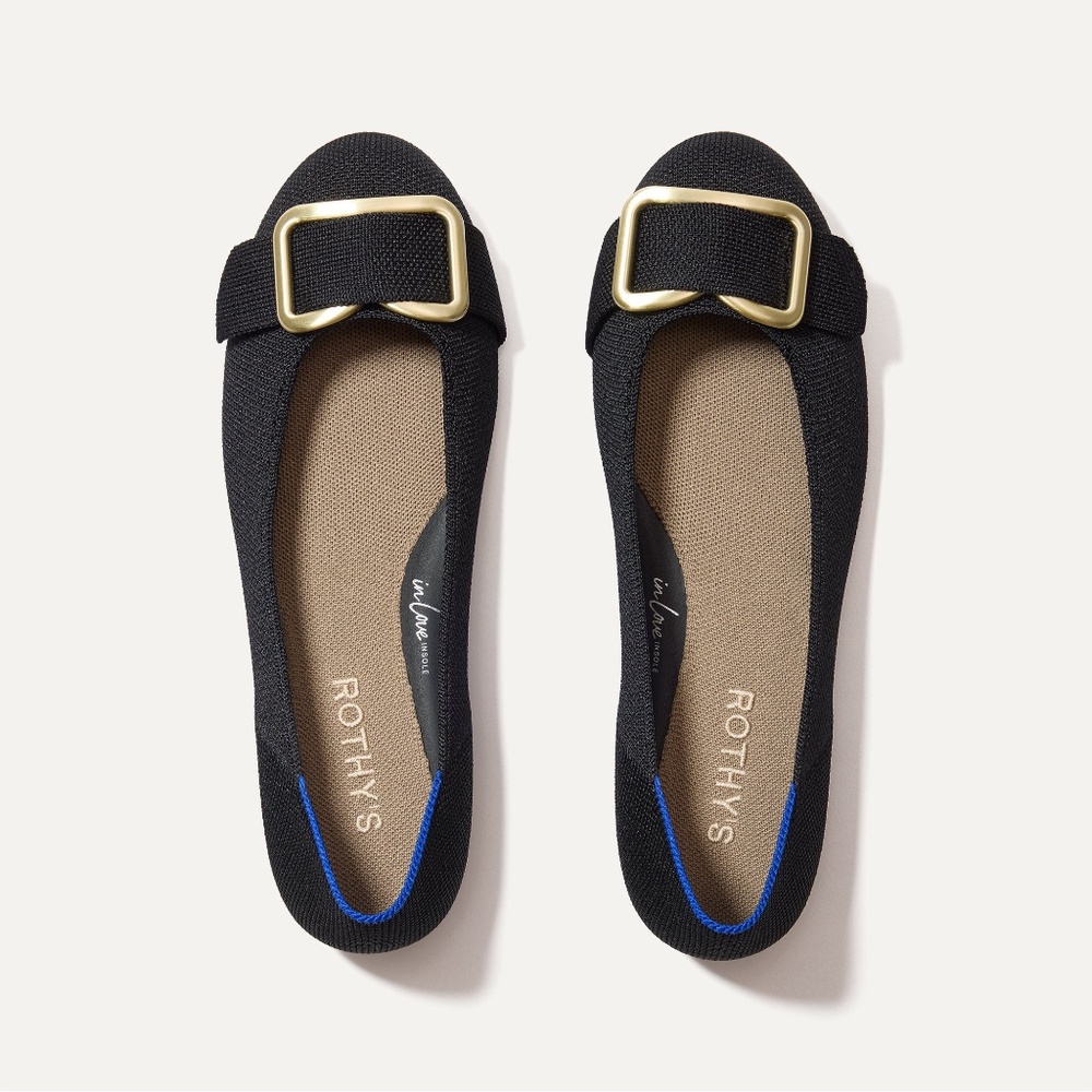 Rothy's The Emblem Ballet Flat - Black Size 8